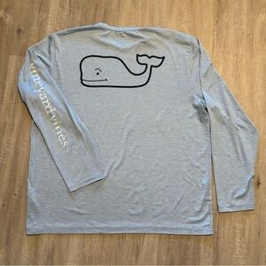 Vineyard Vines Men’s Heather Blue Long-Sleeve Harbor Performance Tee Size XL